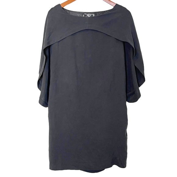 Fumblin Foe 100% Silk Cape Layered Blouson Dress Size S Minimalist Lagenlook - Picture 9 of 9